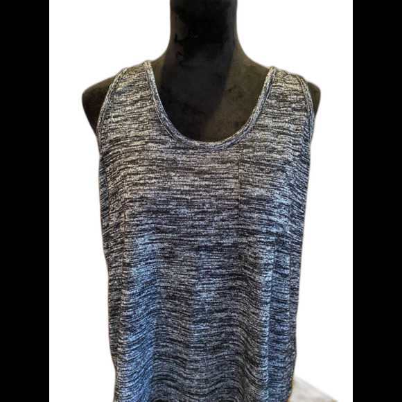 Time and Tru Tank Top Shirt  Black/Gray Womens  w/ Pocket Size Large Blouse - Picture 1 of 8